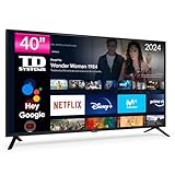 TD Systems - Smart TV 40 Pulgadas Led Full HD, televisor Hey Google Official Assistant, Control por...