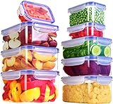 KICHLY 18 piezas envases herméticos de plástico para almacenamiento de alimentos (9 envases, 9...