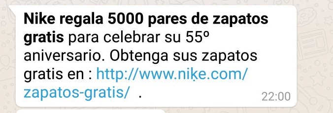 Nike regala 5000 pares de zapatos WhatsApp, ¿estafa chollo?