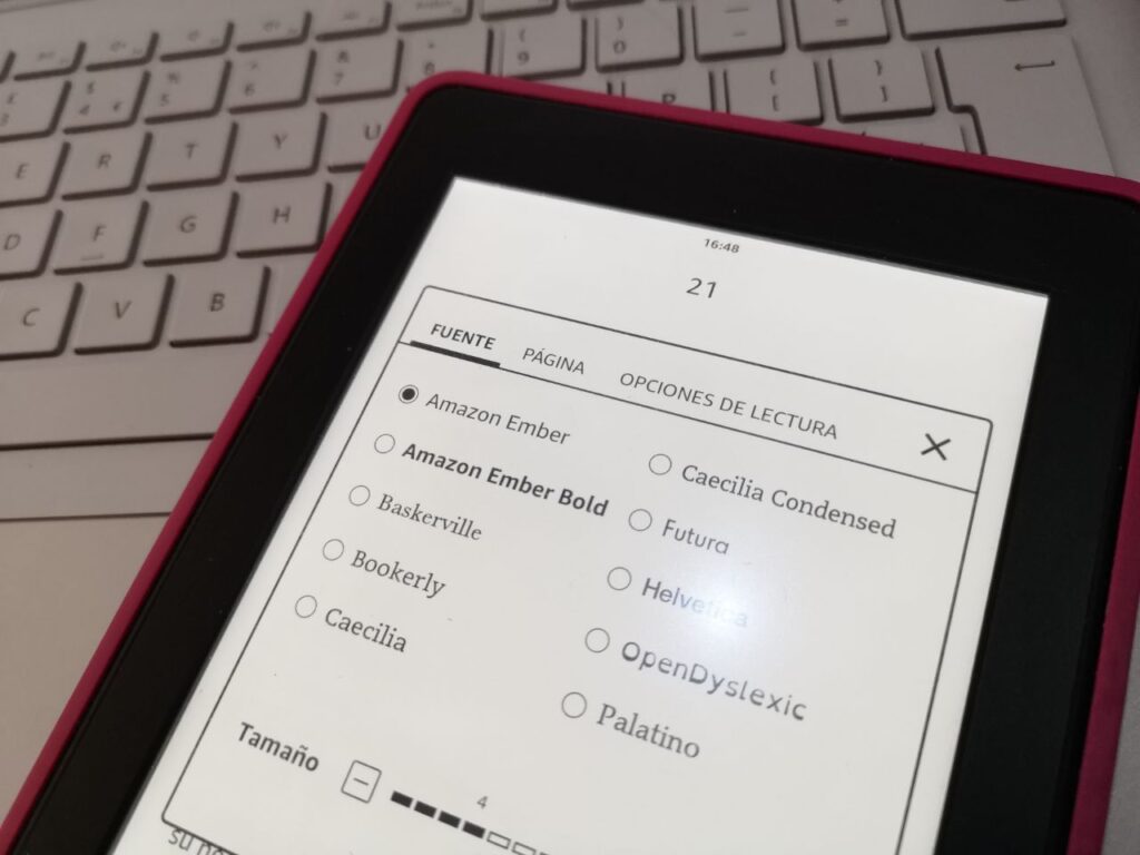 tiempo restante en un capítulo o libro de Kindle