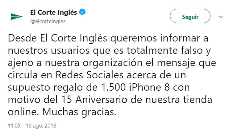 el corte ingles regala 1500 iphone 8