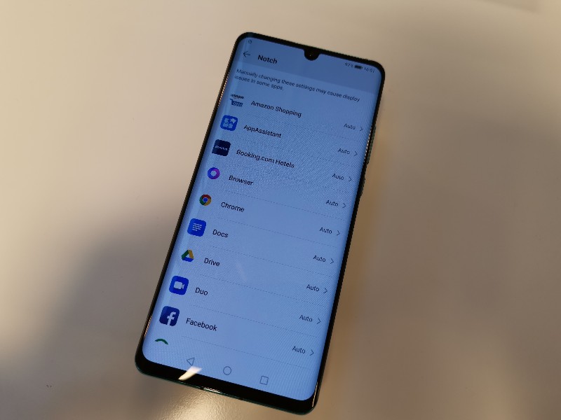 Como ocultar notch huawei p30 apps