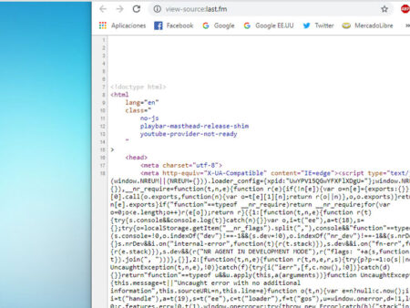 código fuente de una web en el móvil