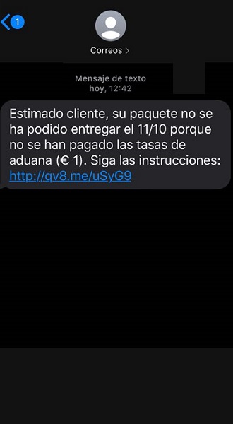 no se han pagado las tasas de aduana de Correos 3